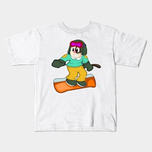 Dog at Snowboard Sports Kids T-Shirt